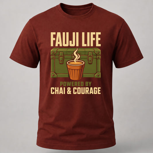 Chai and Courage Tee Brick Red