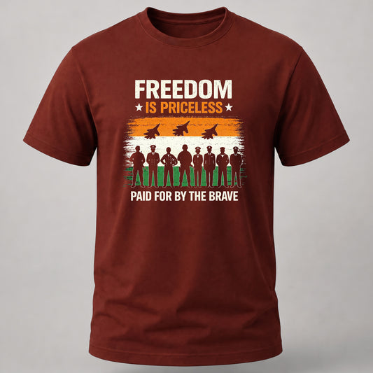 Freedom Is Priceless T-Shirt Brick Red