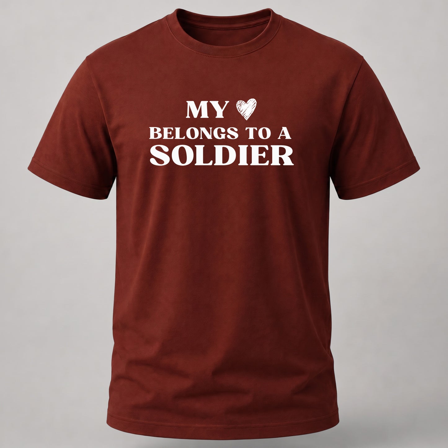 Heart Belongs To Soldier Brick Red