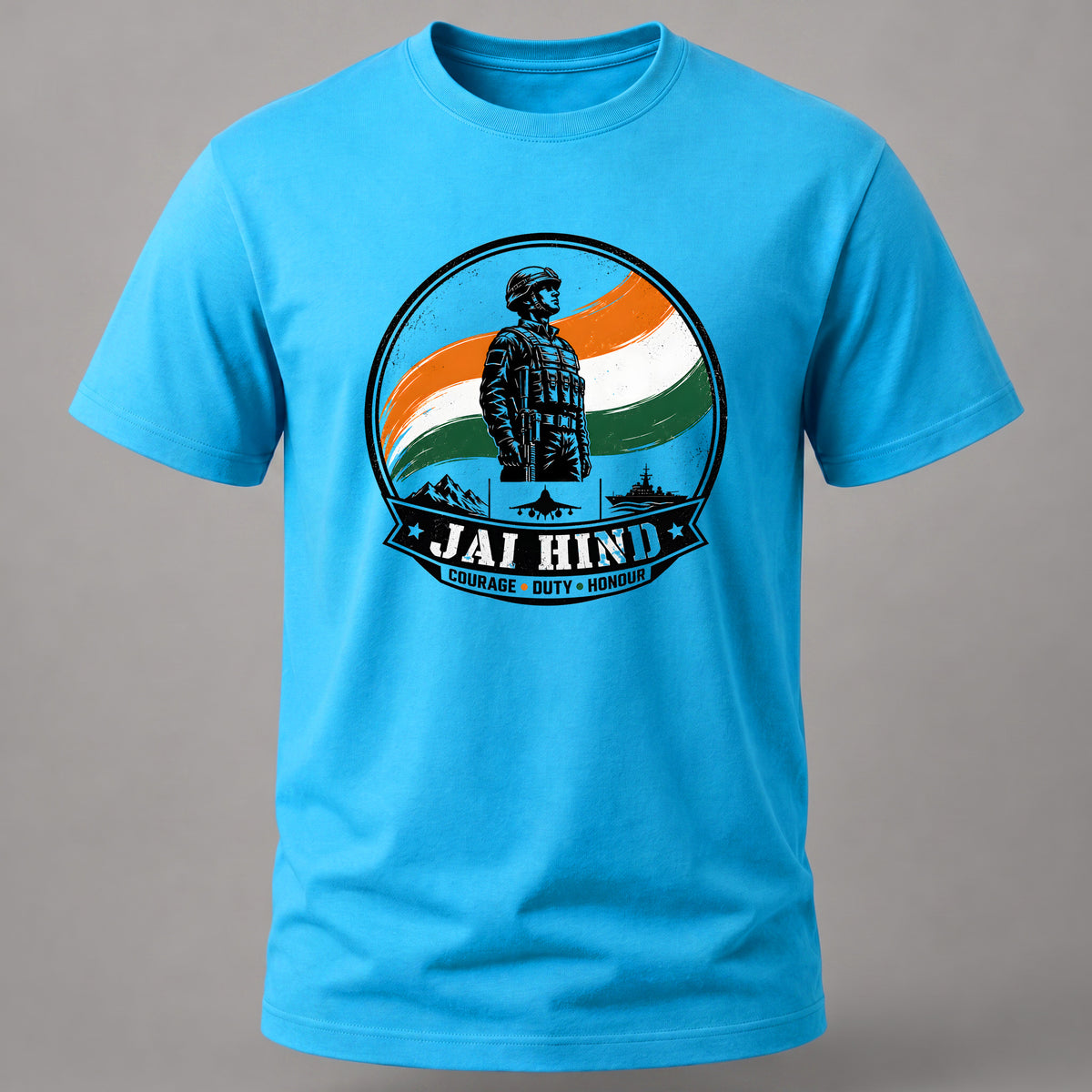 Jai Hind Army T-shirt SkyBlue