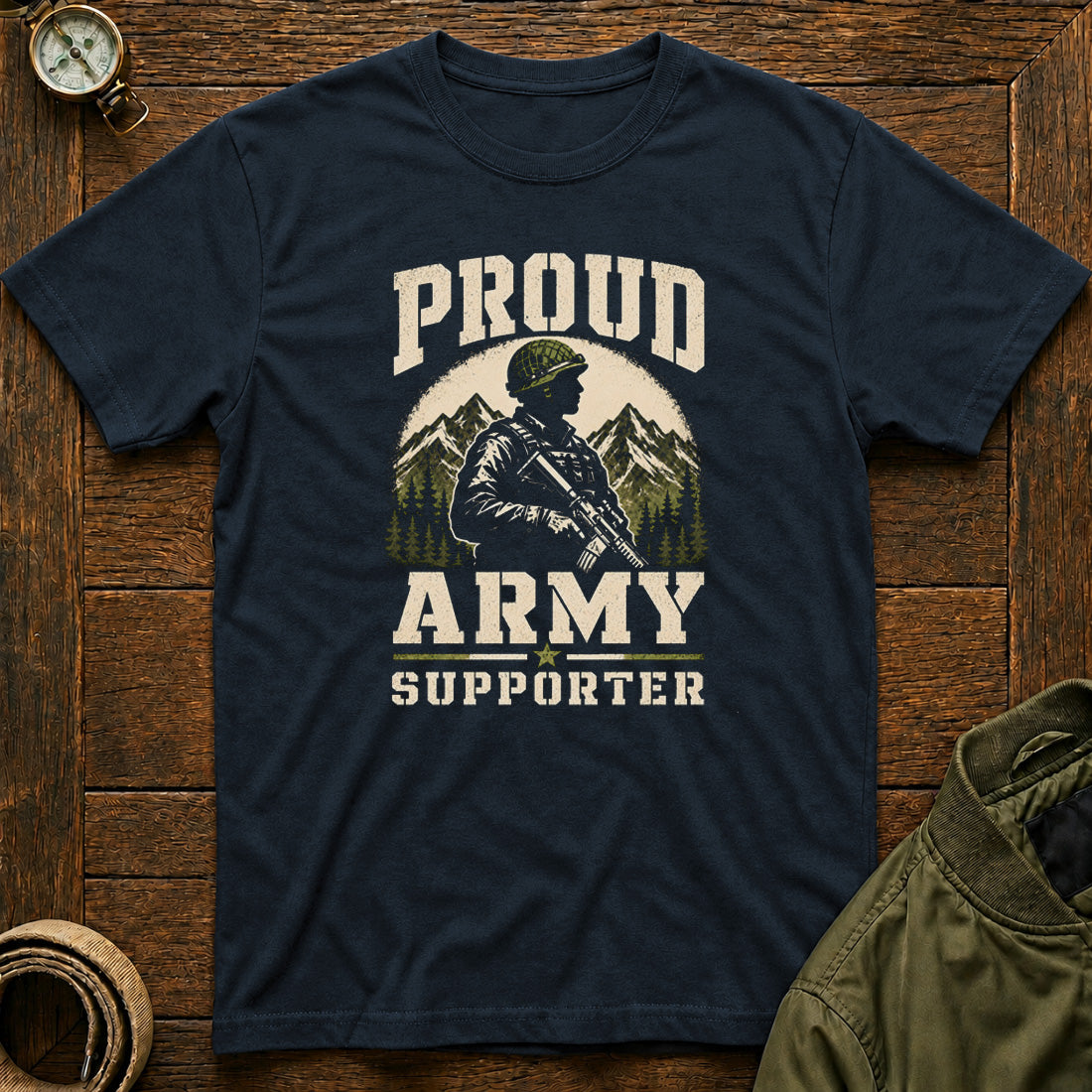 Proud Army Supporter Navy Blue