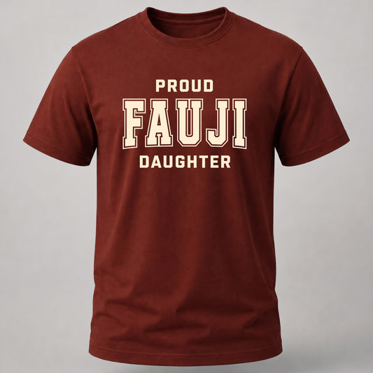 Proud Fauji Daughter Brick Red