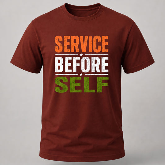 Service Before Self T-shirt Brick Red