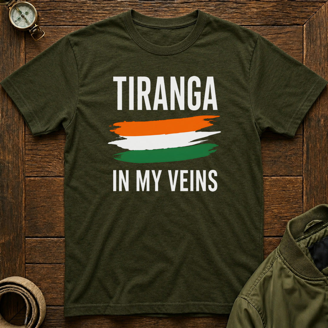Tiranga in my Veins Olive Green