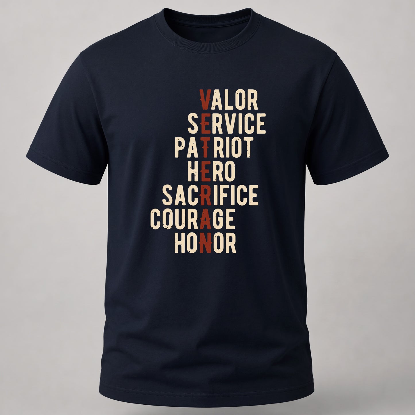 Veteran Letters Navy Blue