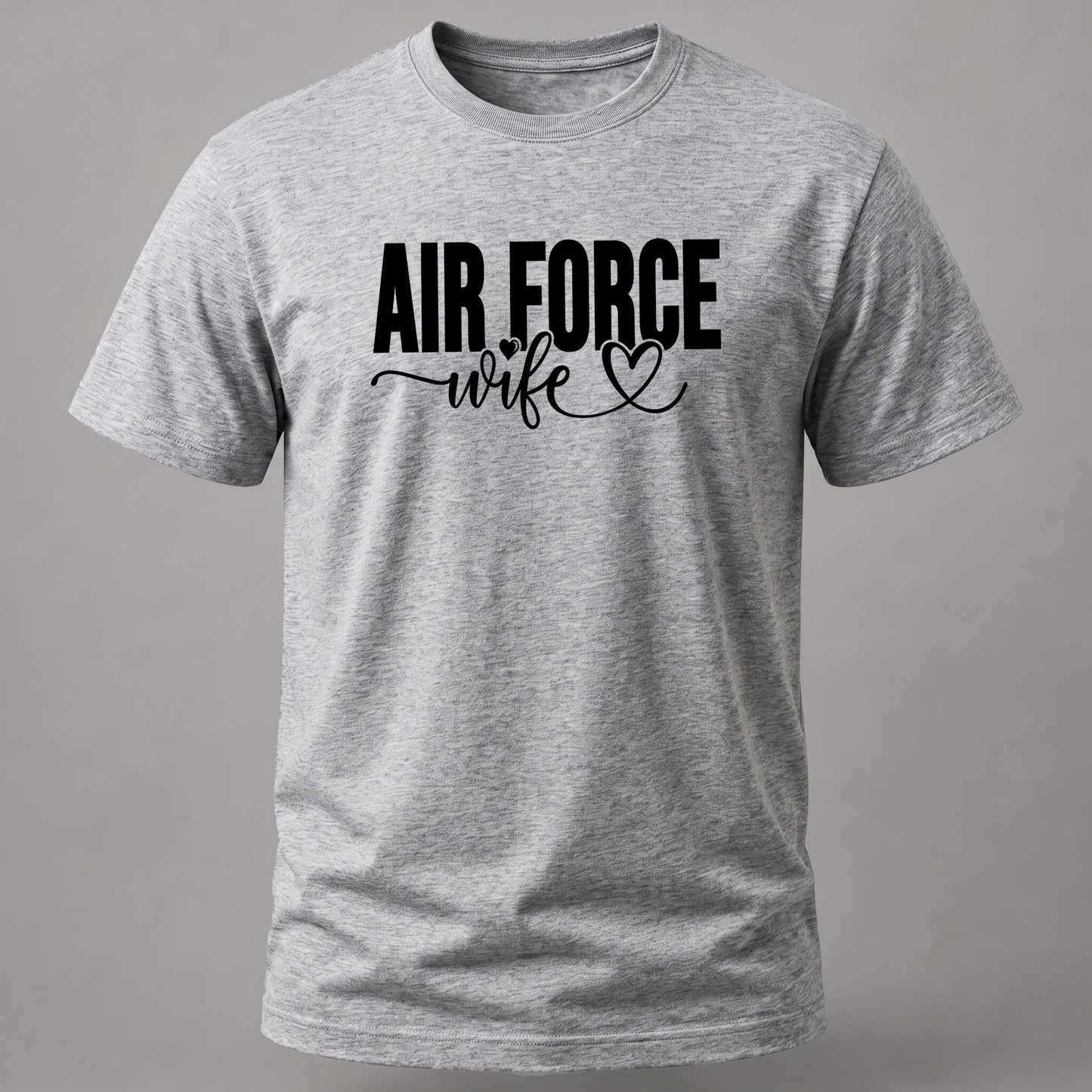 Air Force Wife Graphic Tee Grey Melange