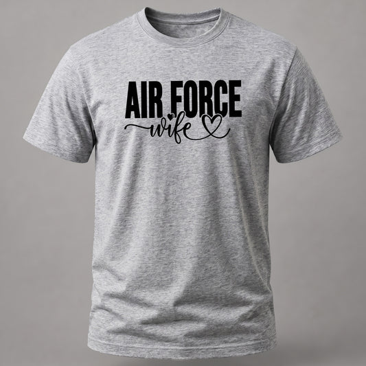 Air Force Wife Graphic Tee Grey Melange
