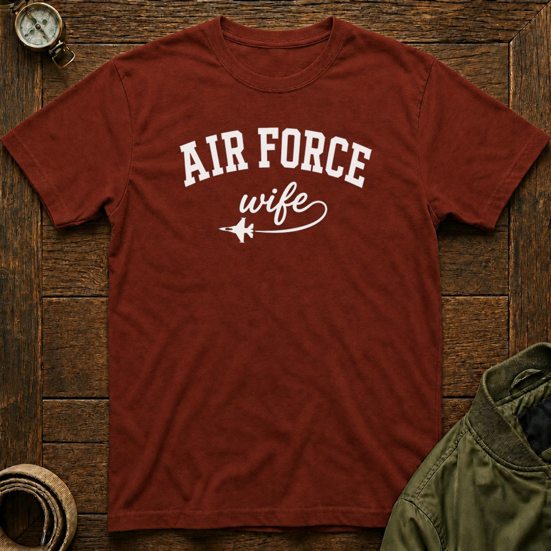 Air Force Wife T-shirt Brick Red