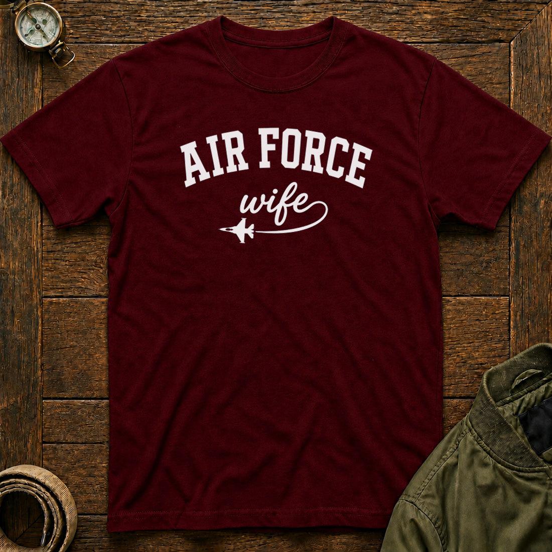 Air Force Wife T-shirt Maroon