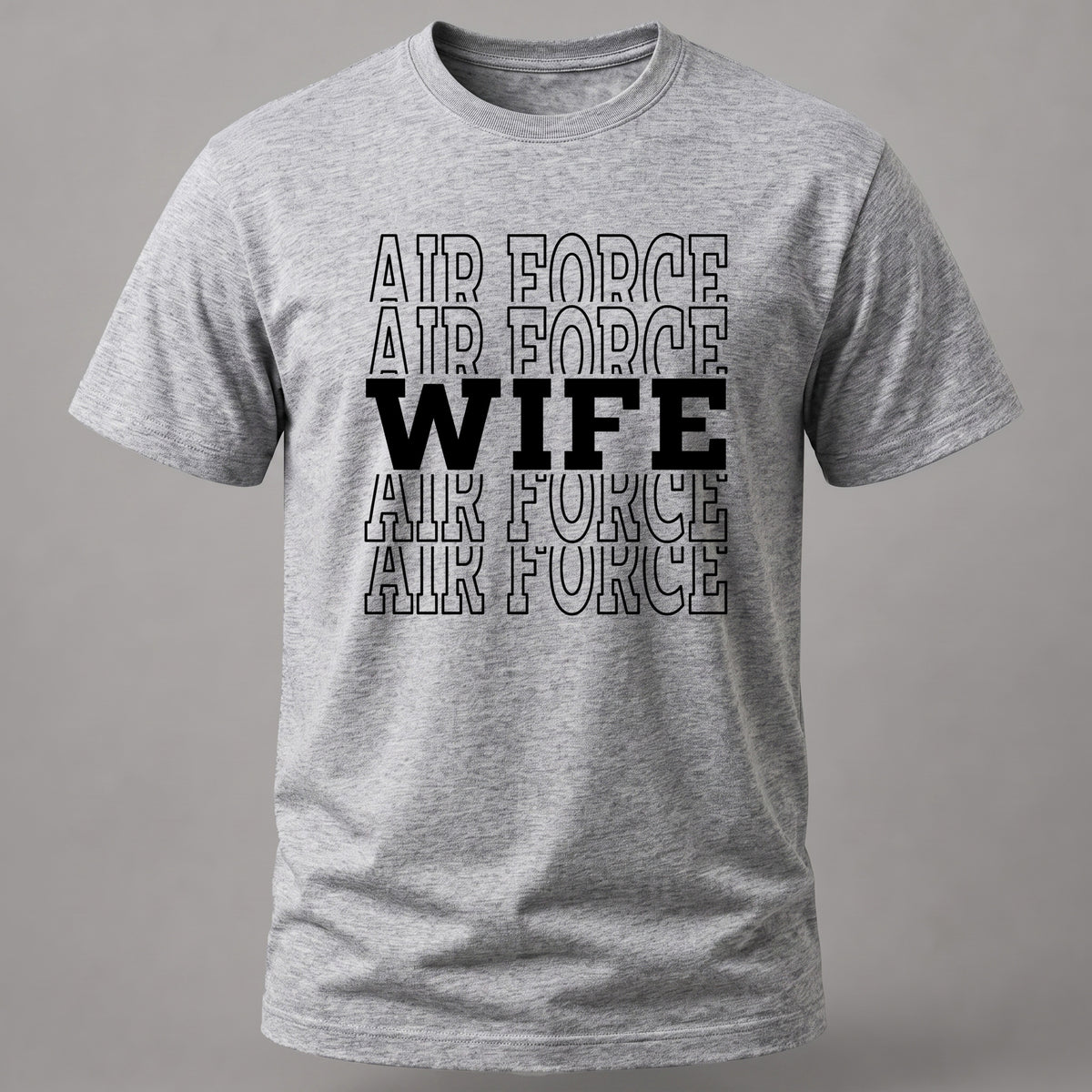 Air Force Wife Tee Grey Melange