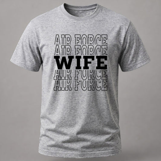Air Force Wife Tee Grey Melange