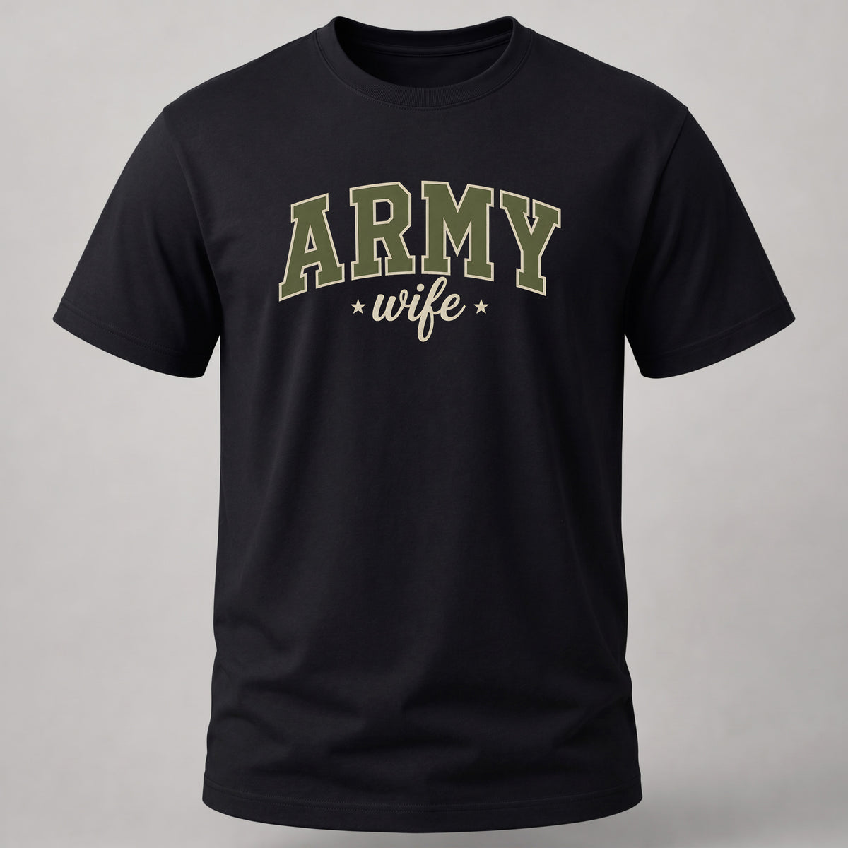 Army Wife Design T-shirt Black