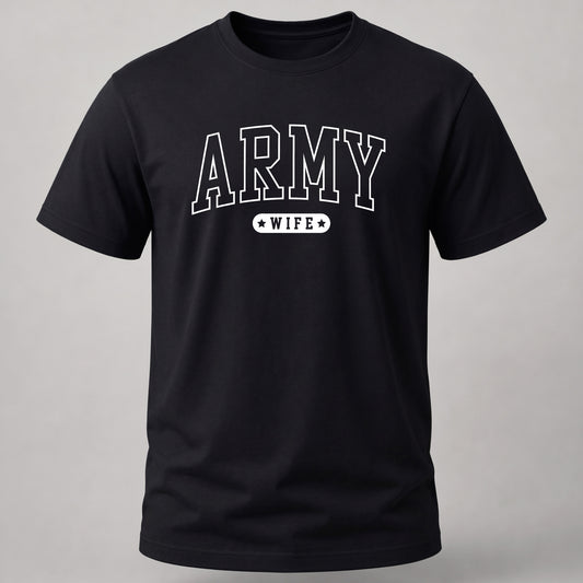 Army Wife Graphic Tee Black