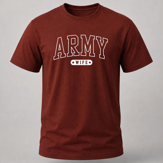 Army Wife Graphic Tee Brick Red