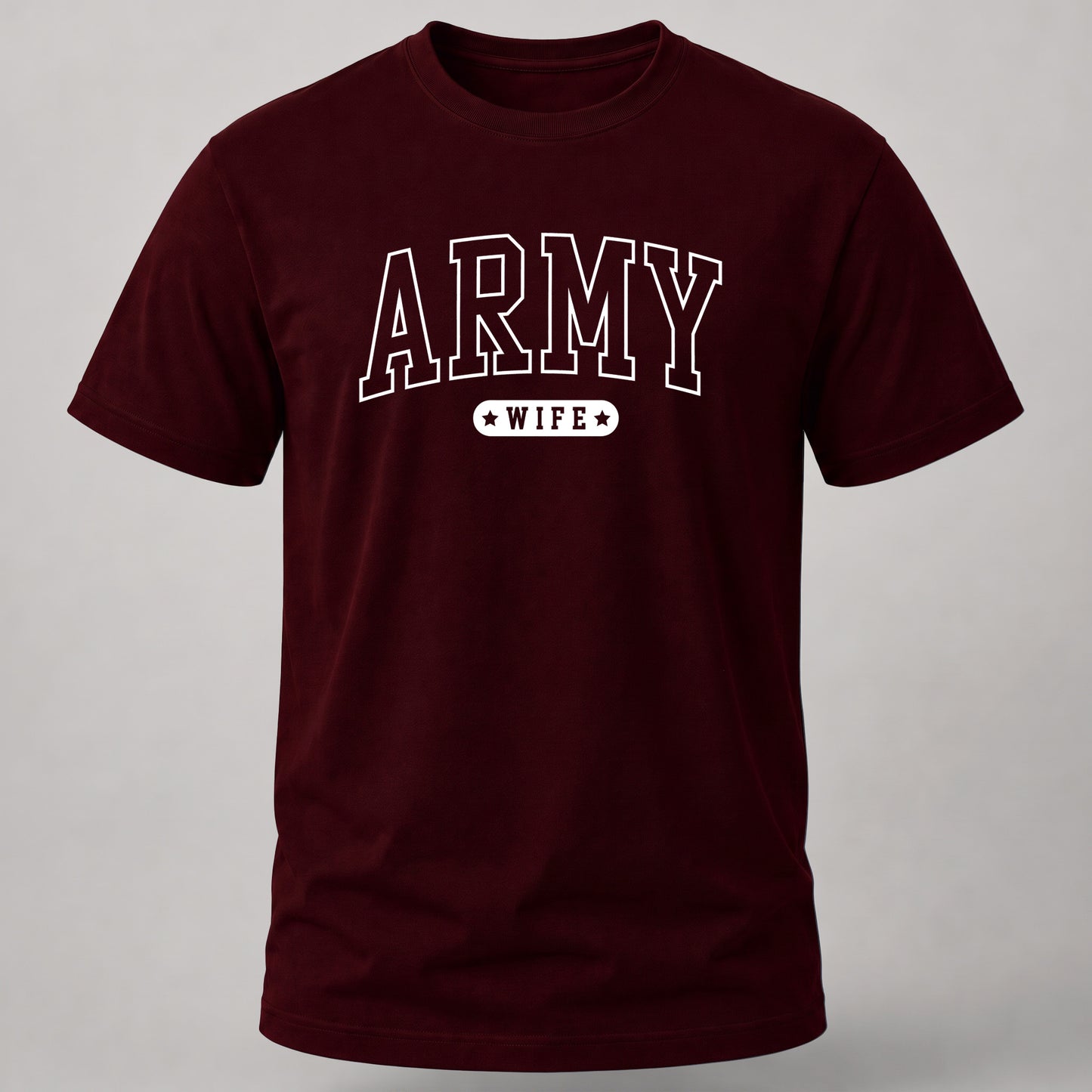 Army Wife Graphic Tee Maroon