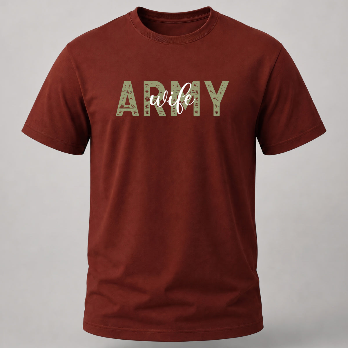 Army wife T-Shirt Brick Red
