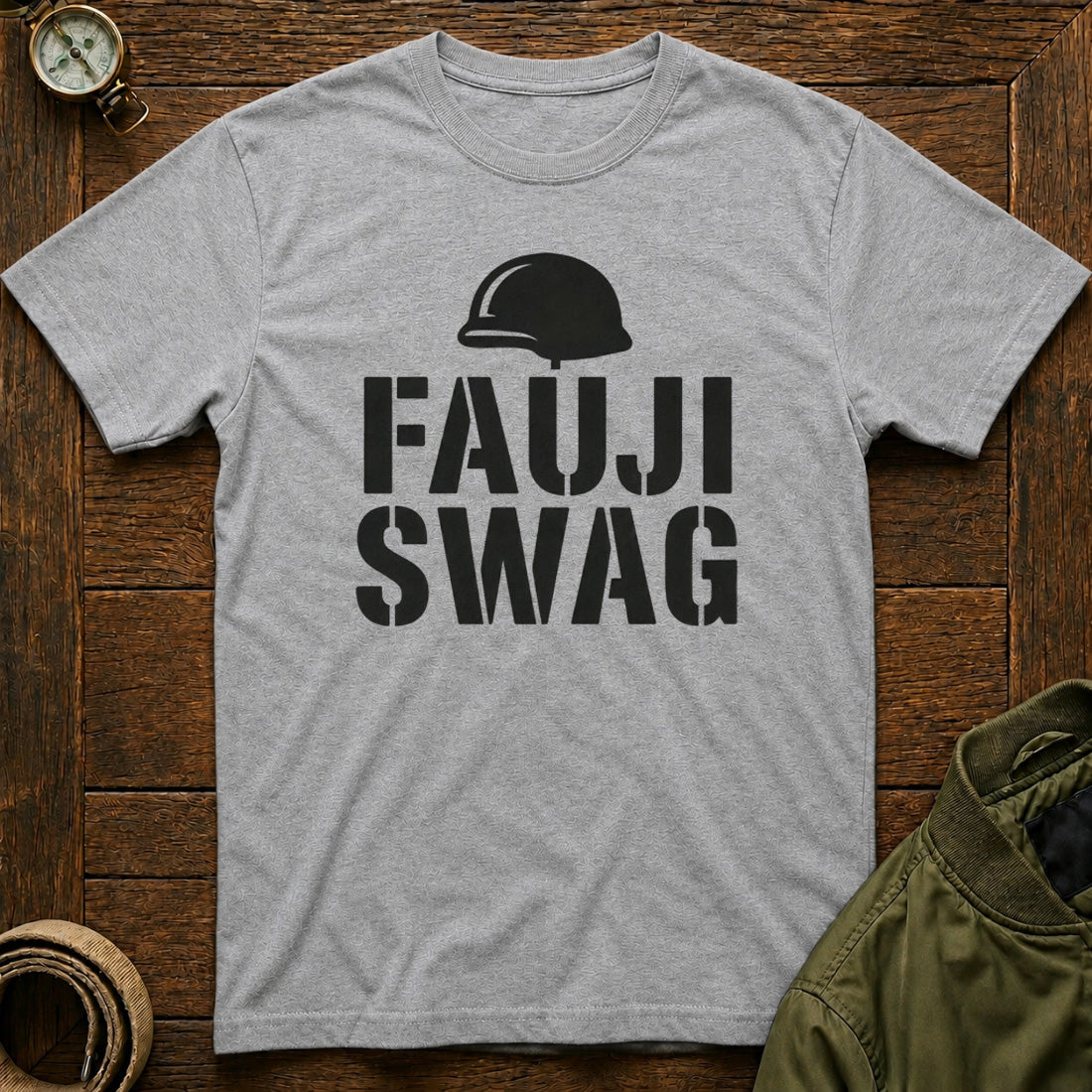 Fauji Swag T-shirt Grey Melange