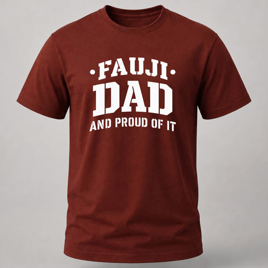 Fauji Dad T-shirt Brick Red