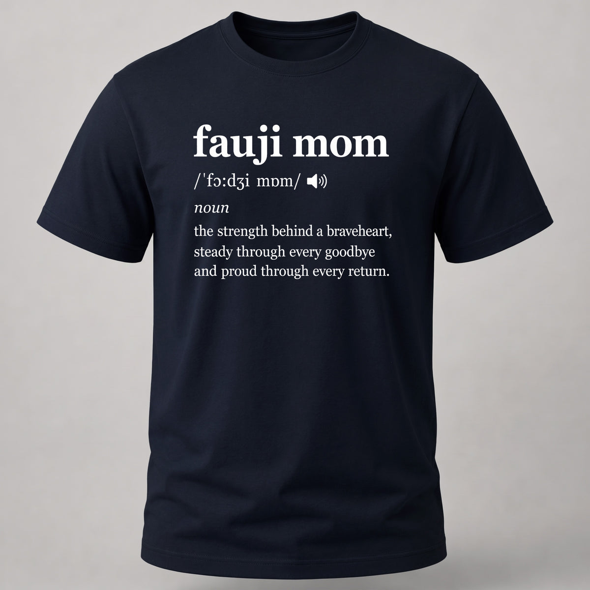 Fauji Mom Dictionary Navy Blue