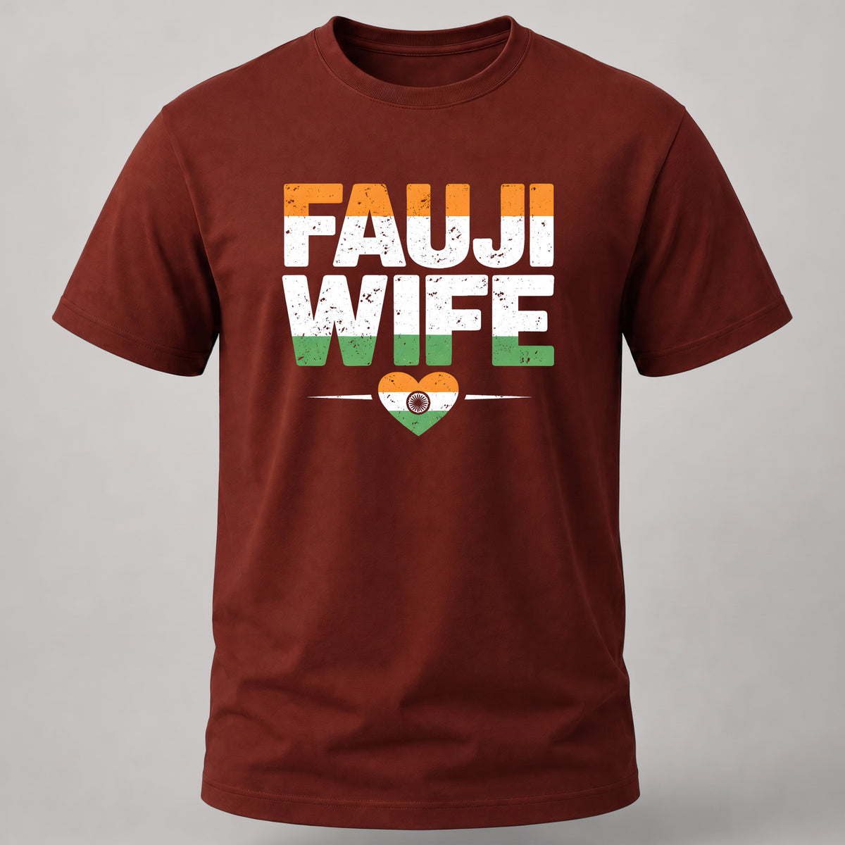 Fauji Wife Tricolour Brick Red