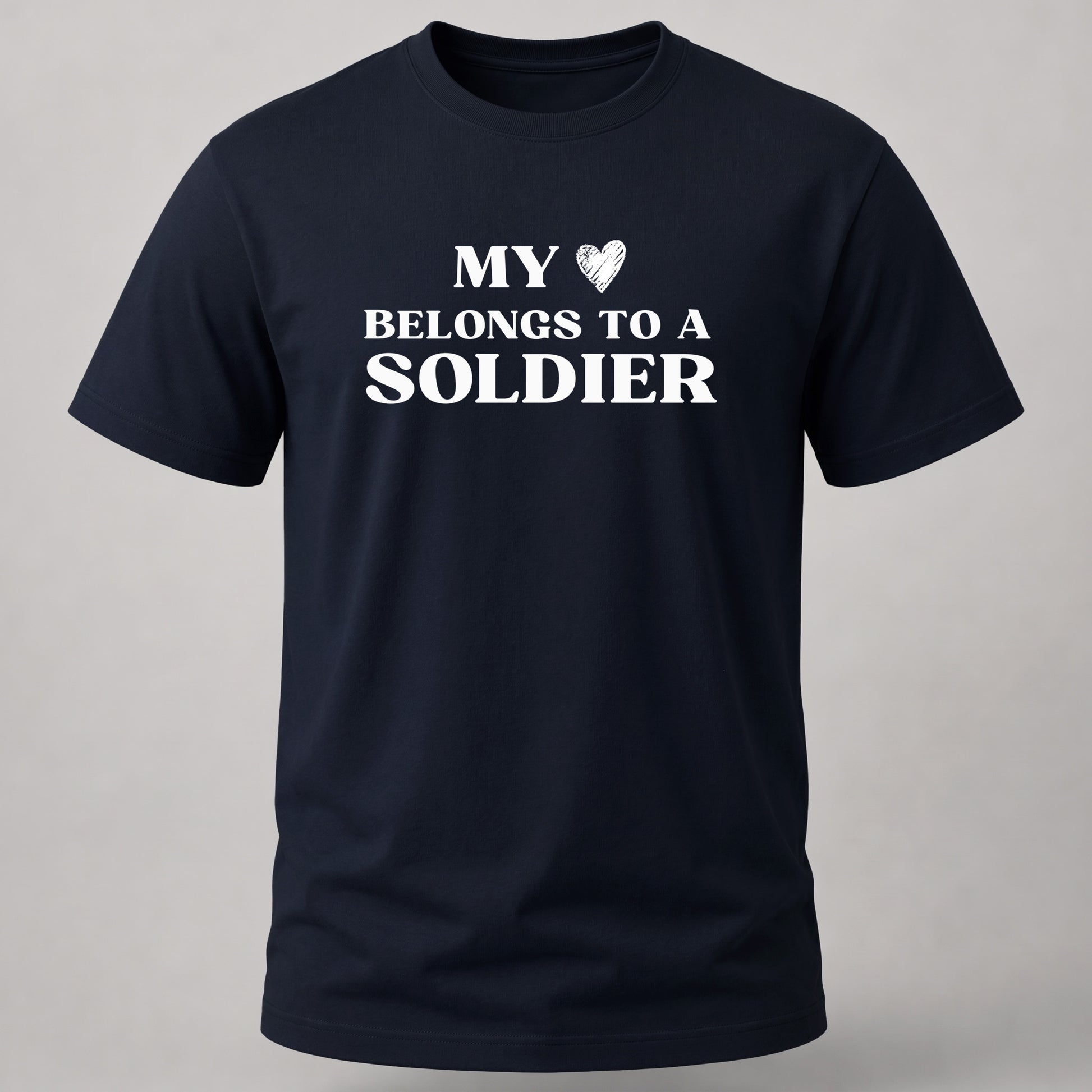 Heart Belongs To Soldier Navy Blue