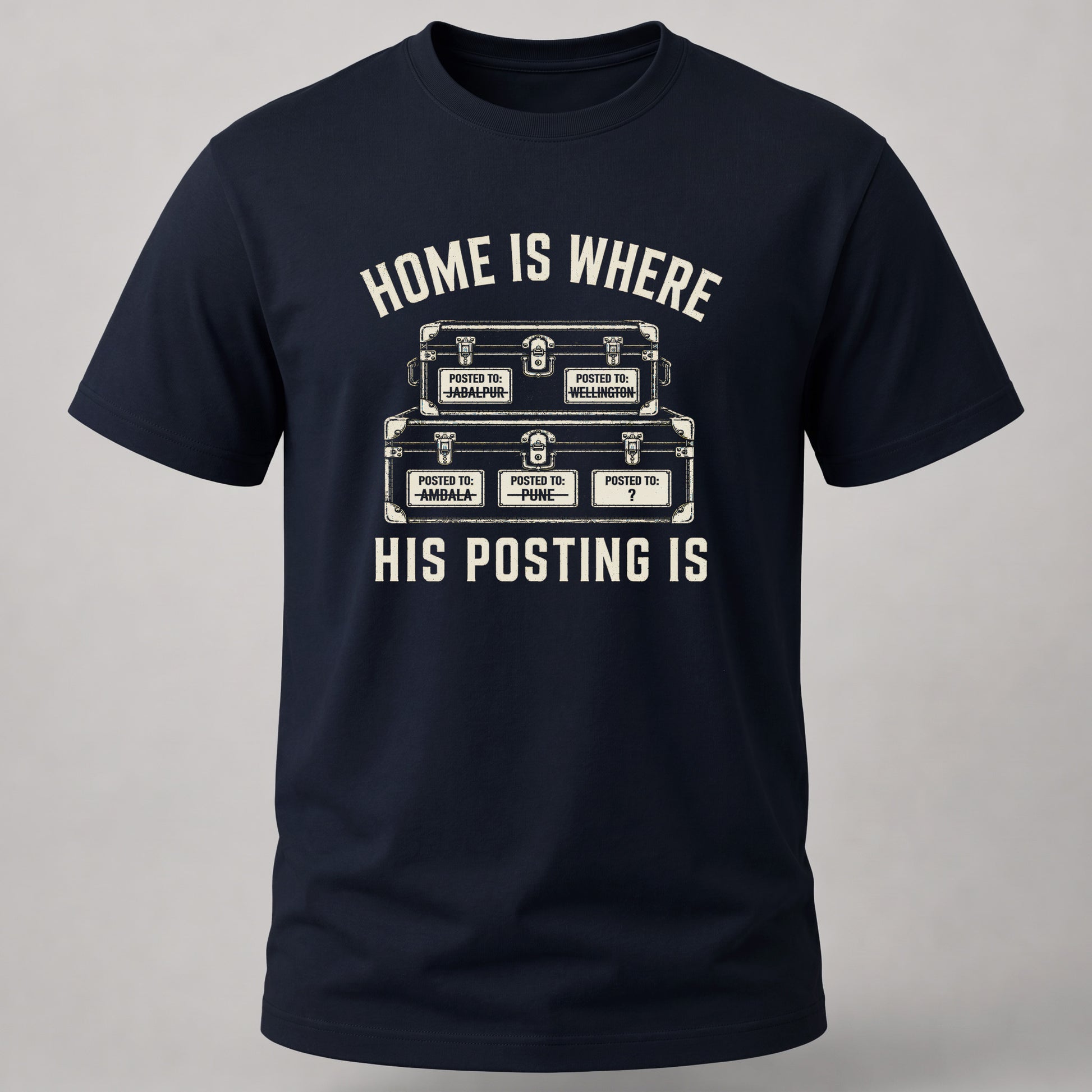 Home Where His Posting Is Navy Blue