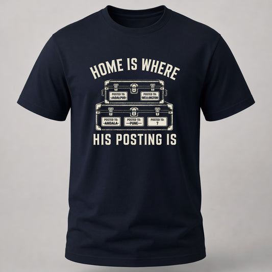 Home Where His Posting Is Navy Blue