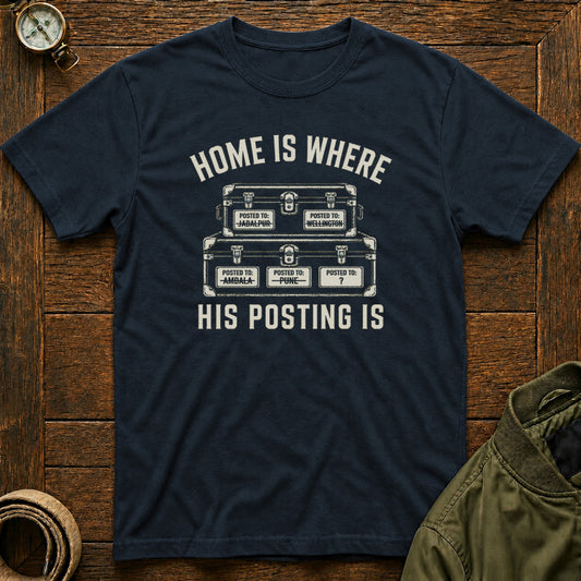Home Where His Posting Is Navy Blue