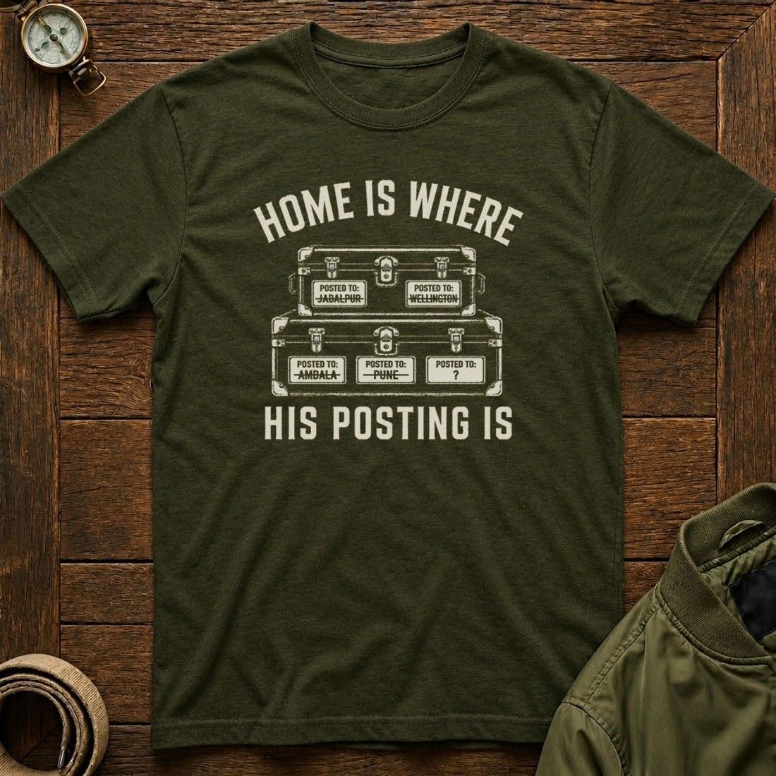 Home Where His Posting Is Olive Green
