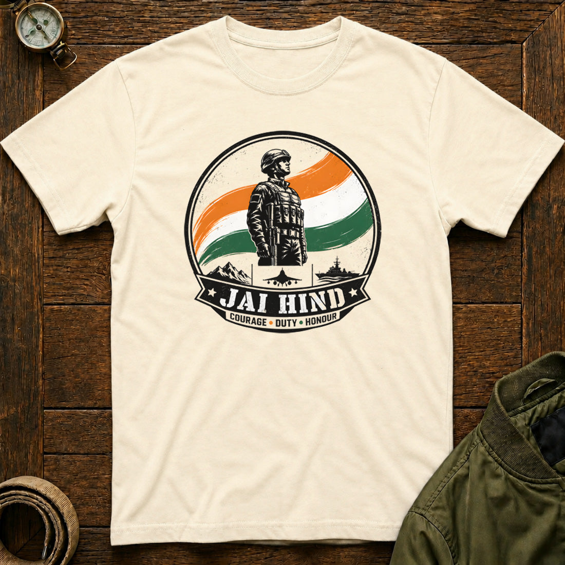 Jai Hind Army T-shirt Off White