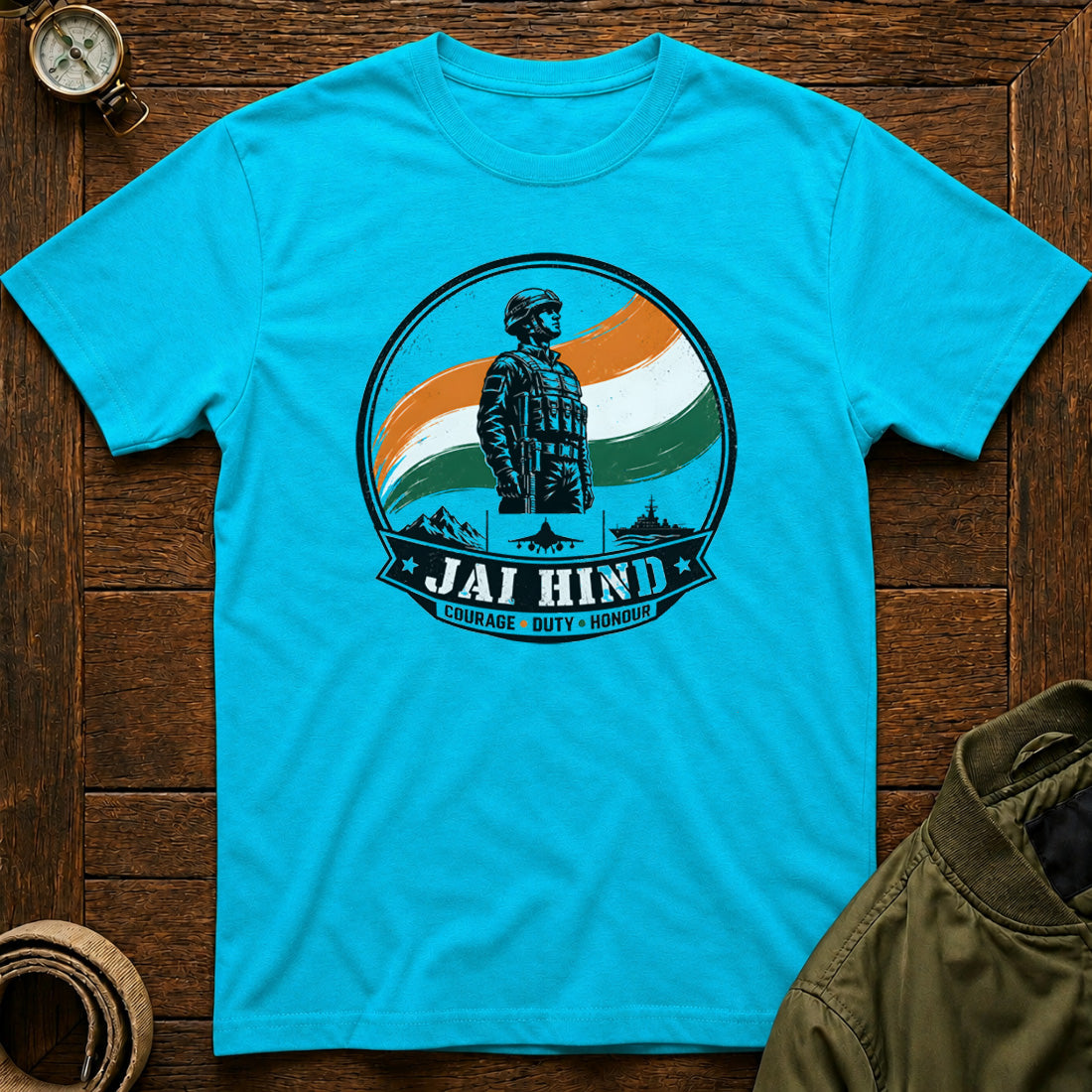 Jai Hind Army T-shirt SkyBlue