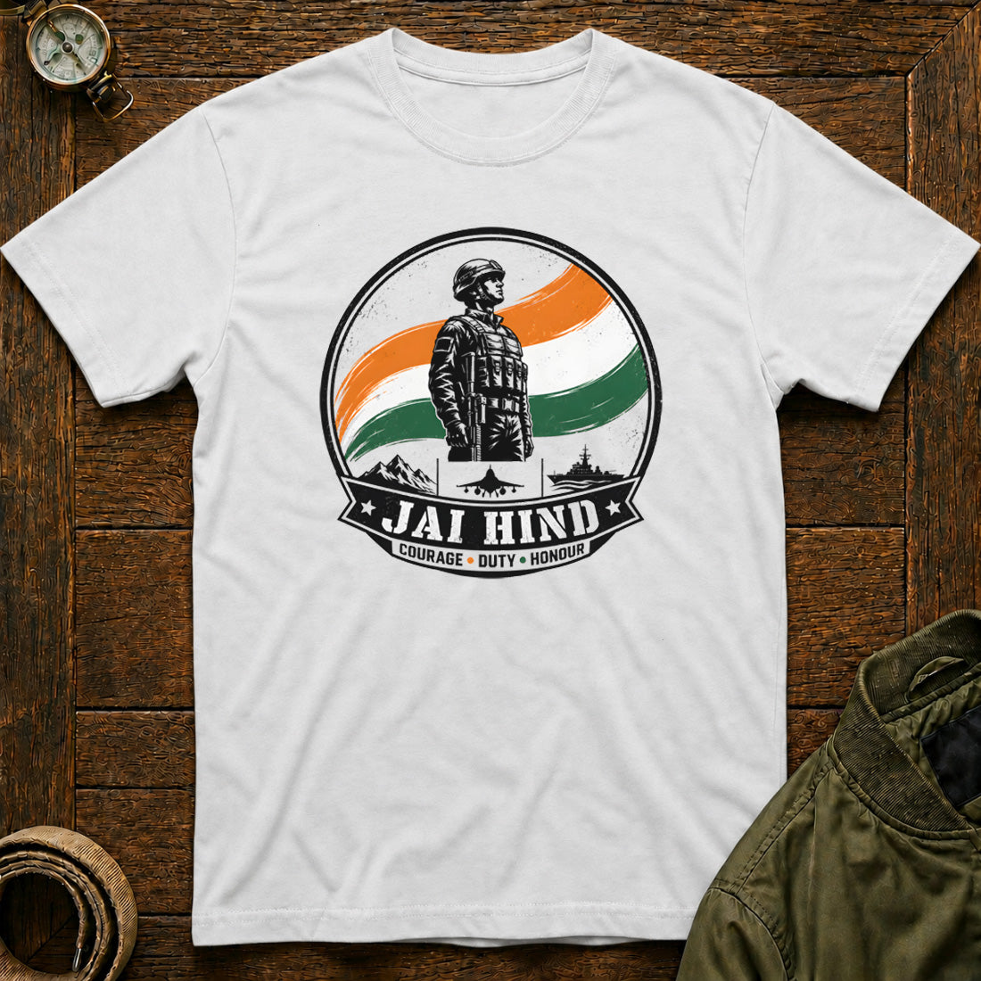 Jai Hind Army T-shirt White