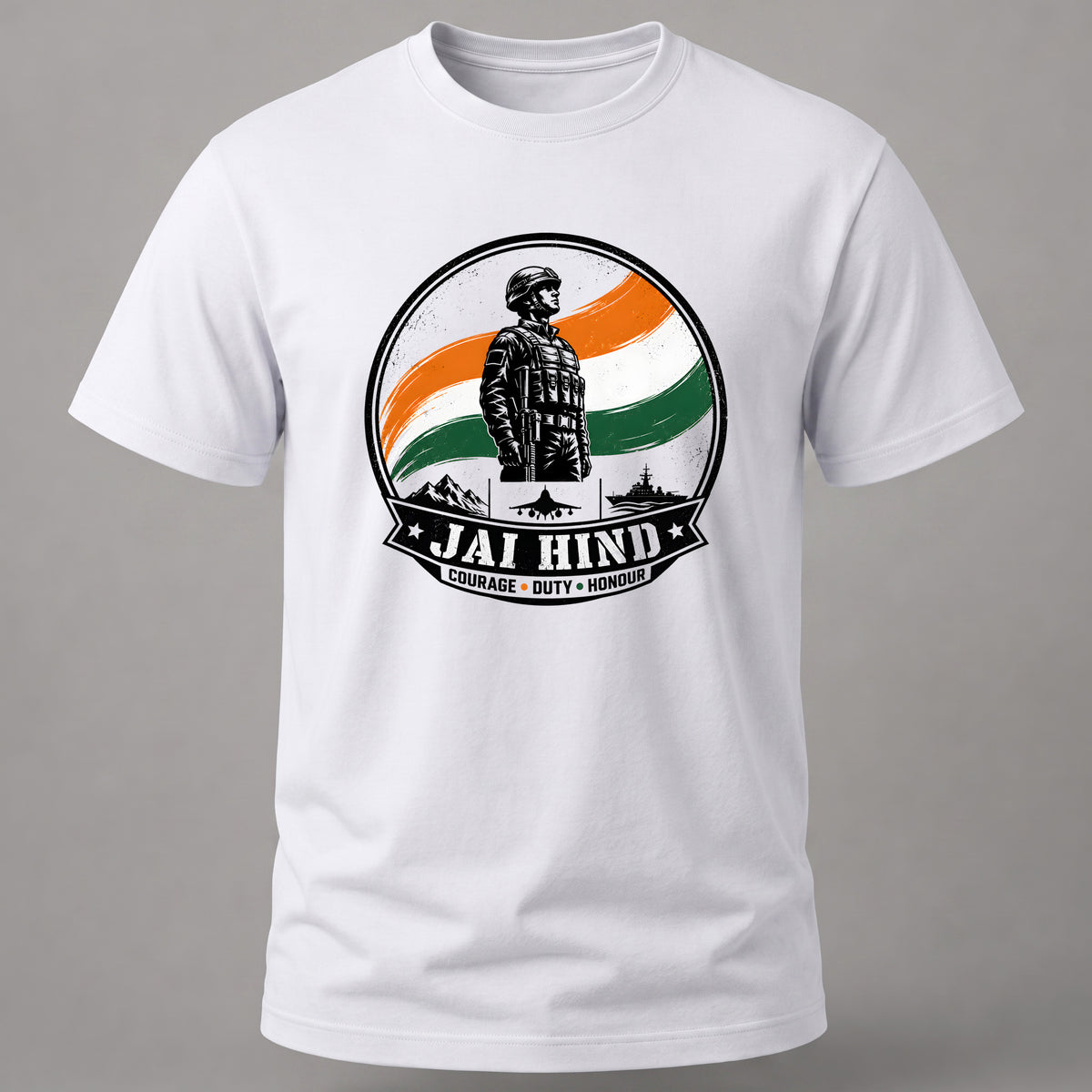 Jai Hind Army T-shirt White