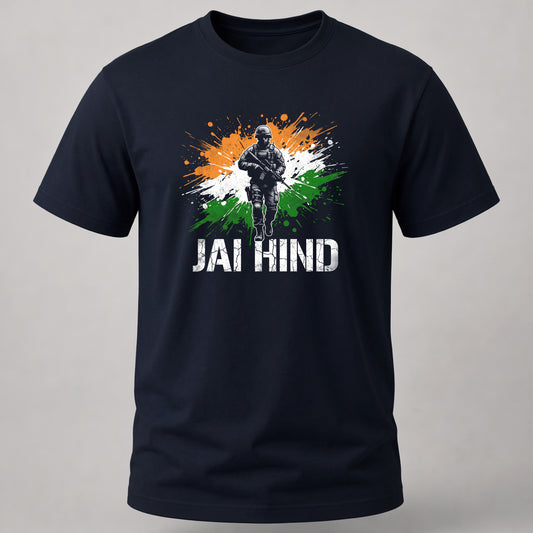 Jai Hind Tee Navy Blue