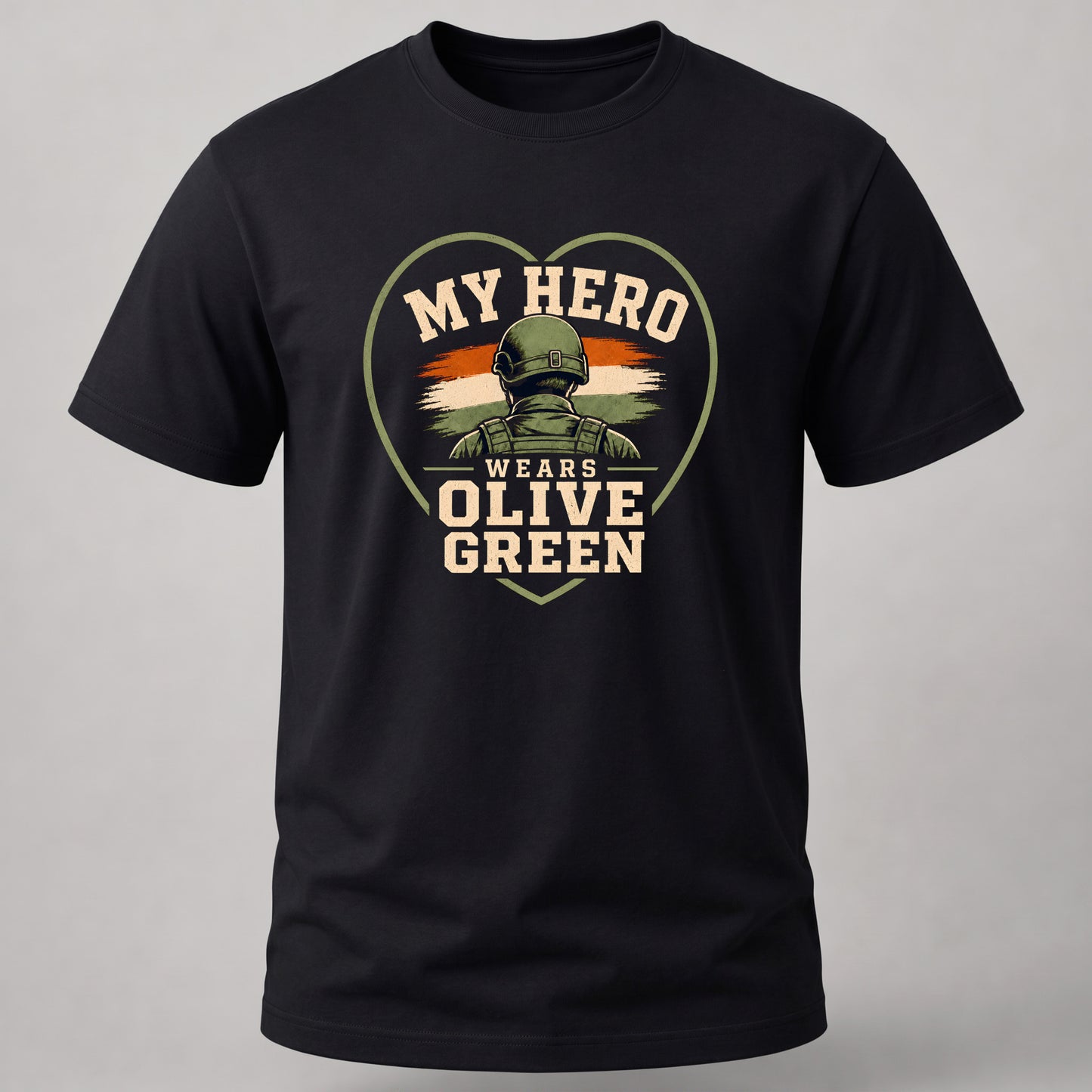 My Hero Wears Olive Green Black