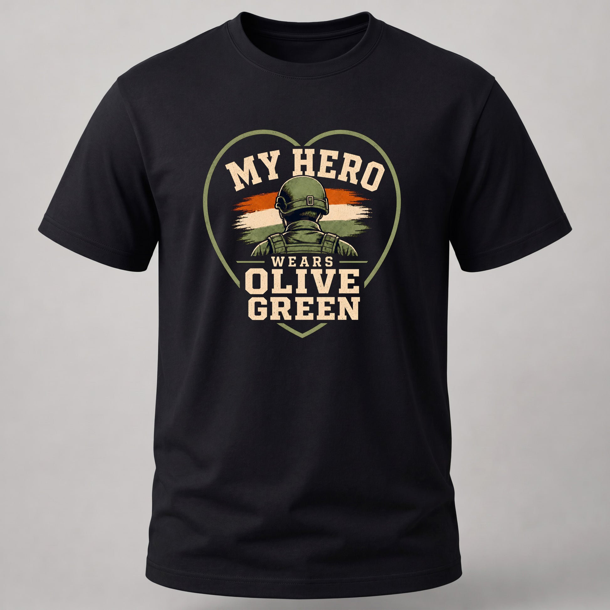 My Hero Wears Olive Green Black