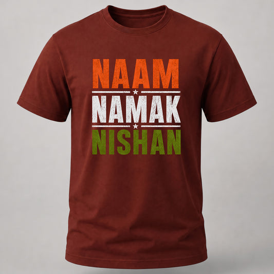 Naam Namak Nishan T-shirt Brick Red