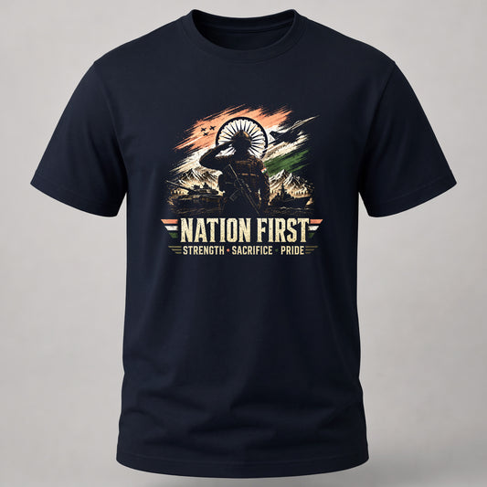 Nation First T-shirt Navy Blue