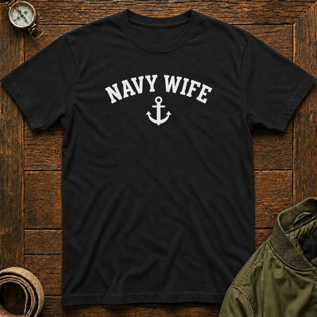 Navy Wife T-shirt Black
