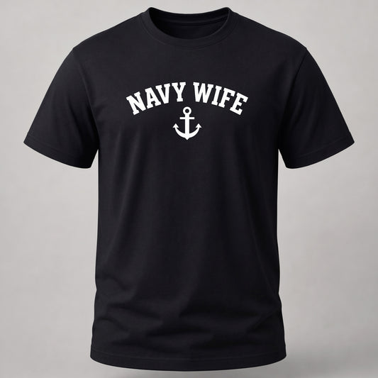 Navy Wife T-shirt Black
