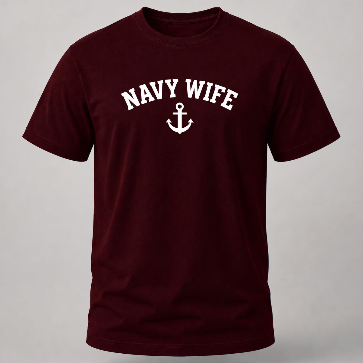 Navy Wife T-shirt Maroon