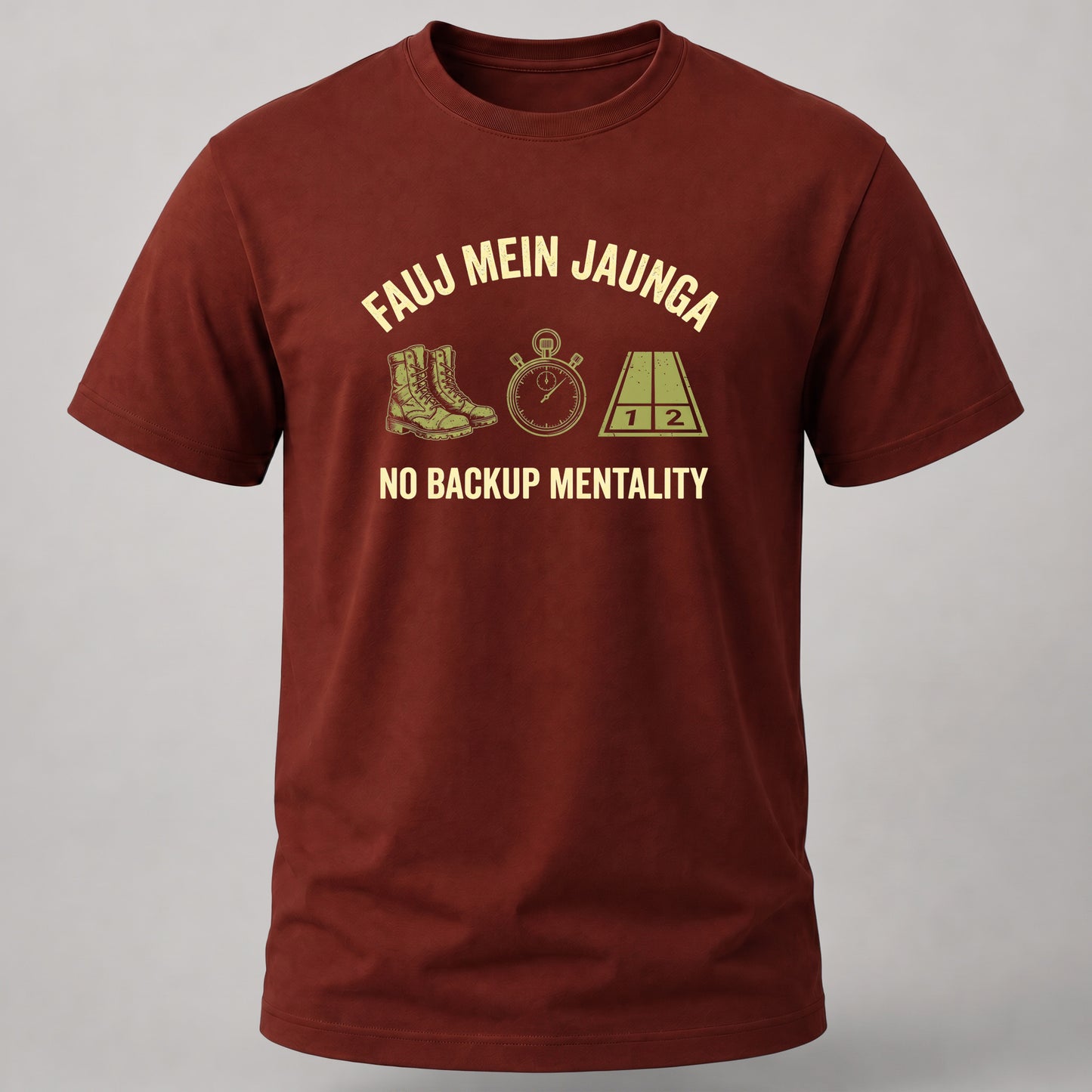 No Back Up Mentality Brick Red