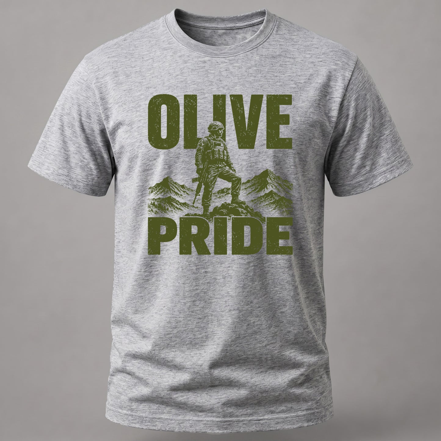 Olive Pride Army T-shirt Grey Melange