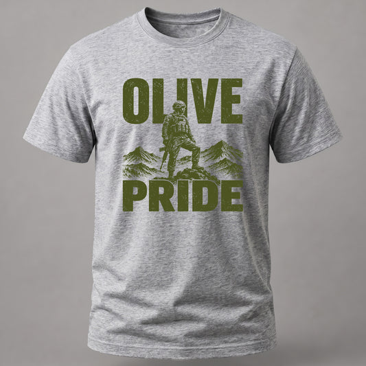 Olive Pride Army T-shirt Grey Melange