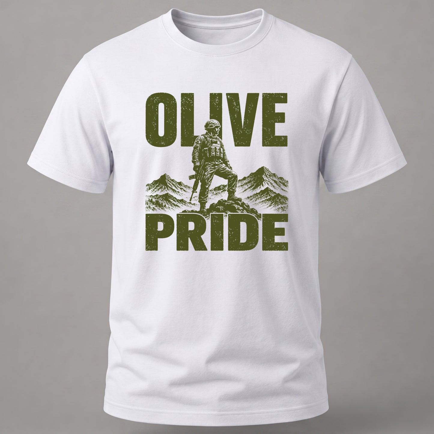 Olive Pride Army T-shirt White