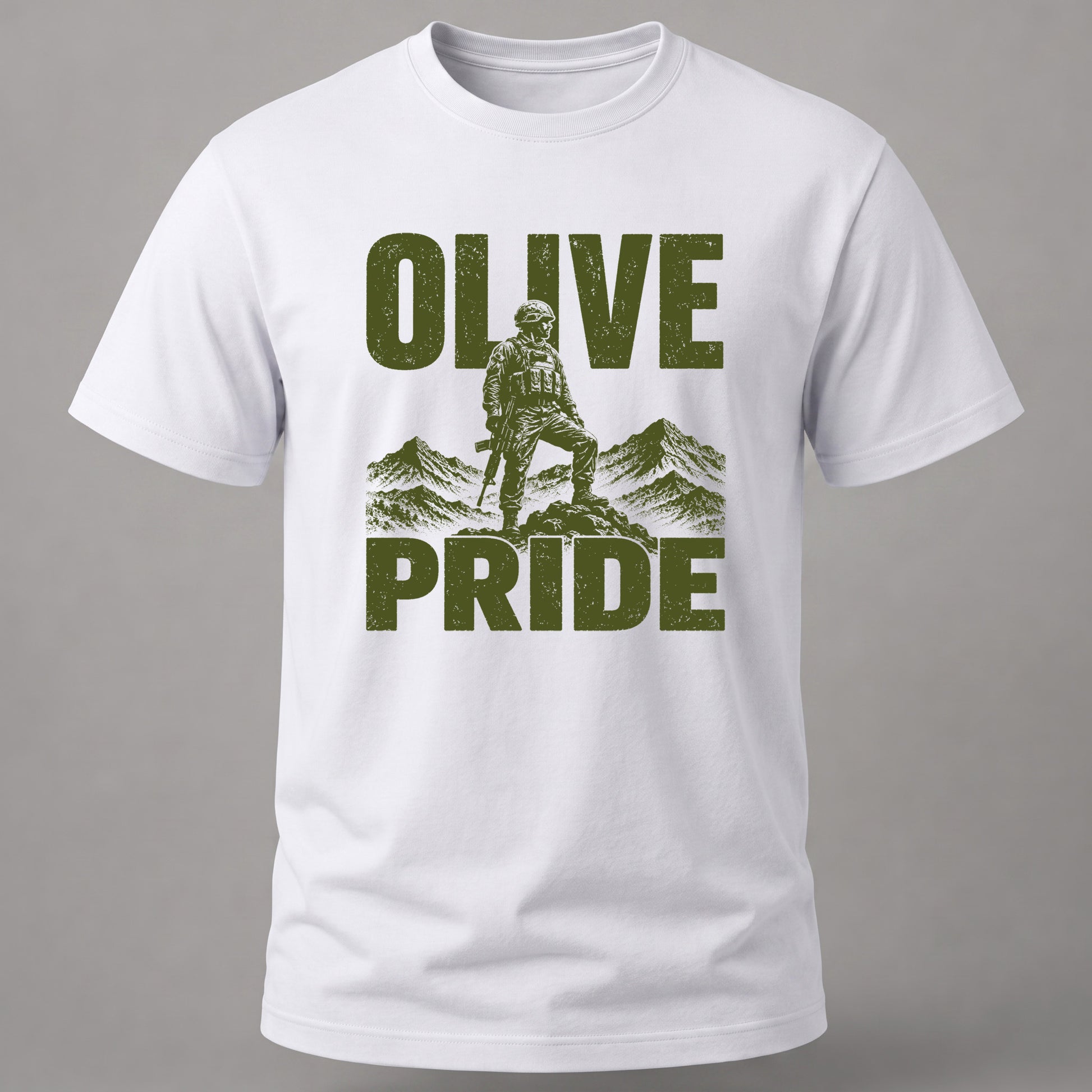 Olive Pride Army T-shirt White