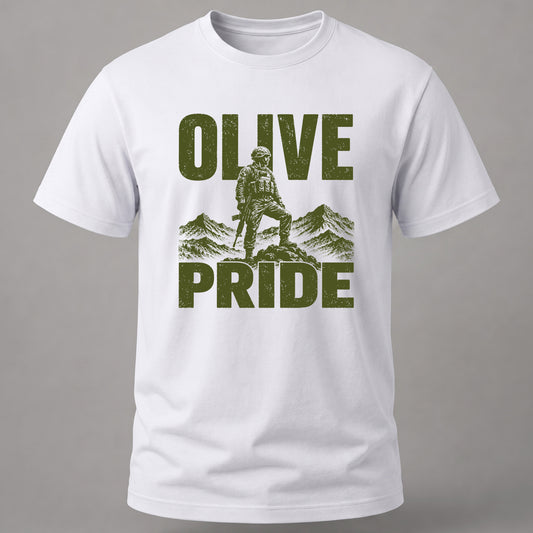 Olive Pride Army T-shirt White