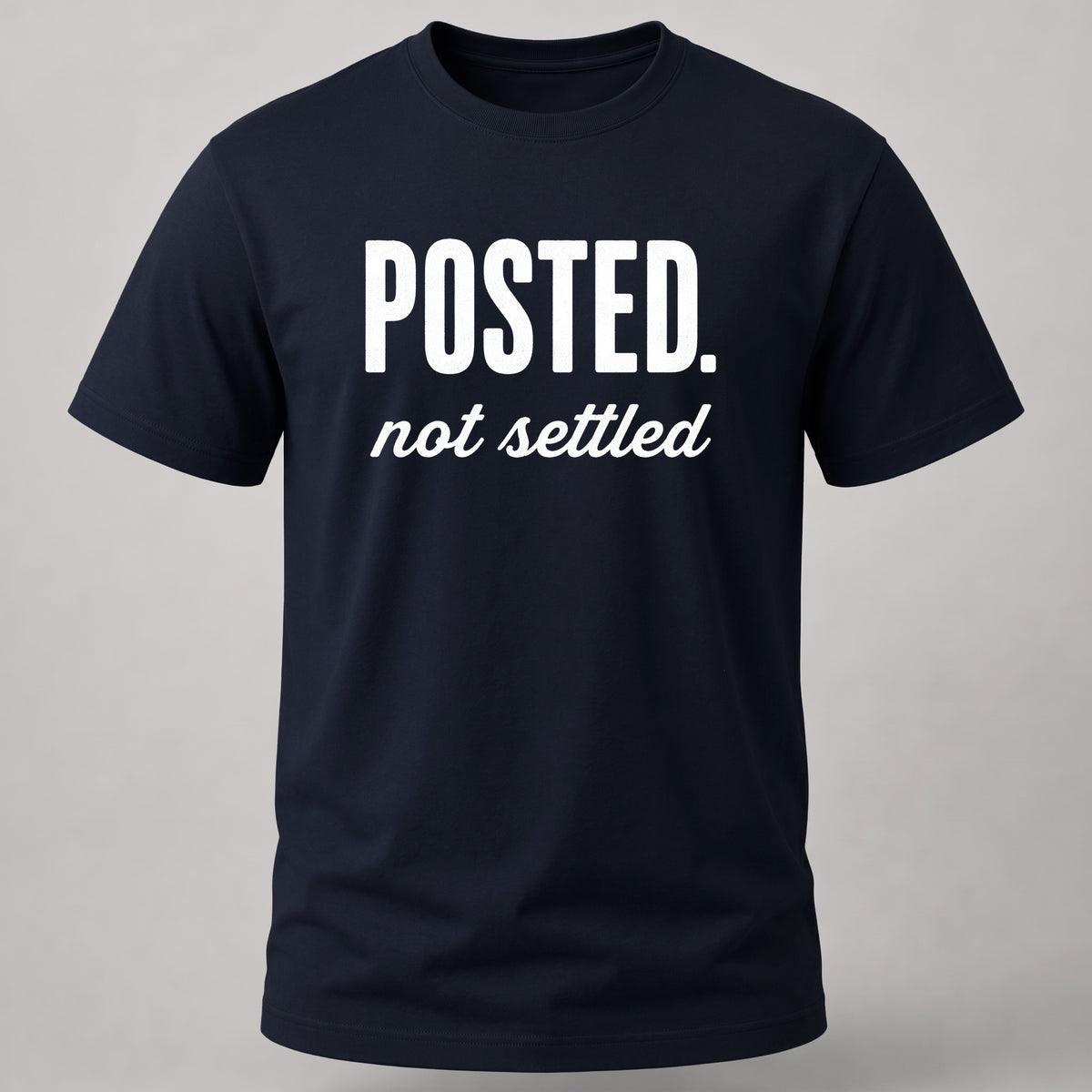 Posted, Not Settled Navy Blue