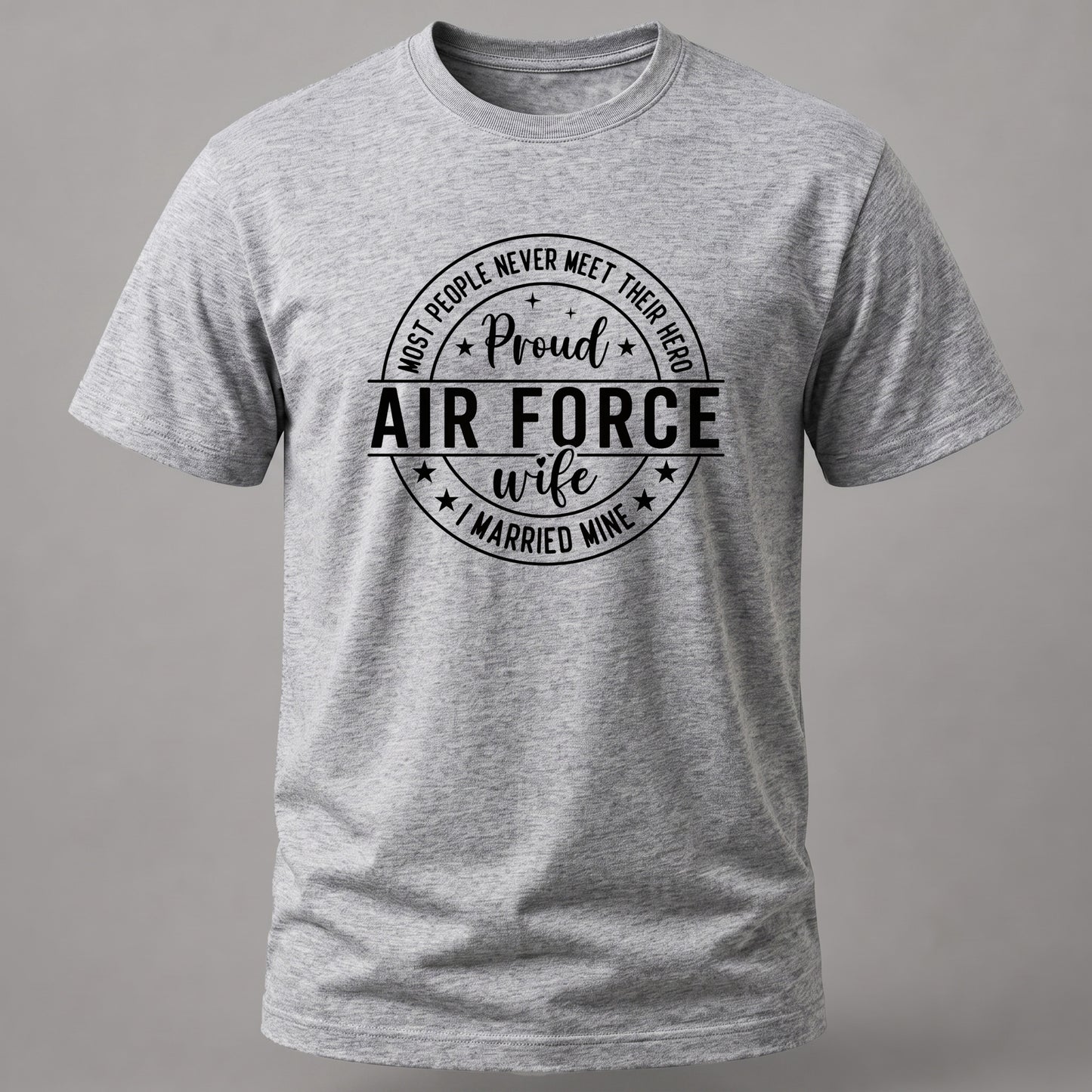 Proud Air Force Wife Grey Melange