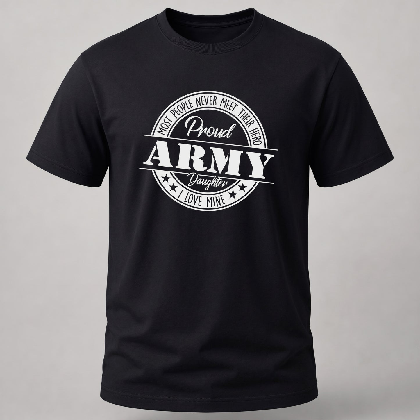Proud Army Daughter Badge Black